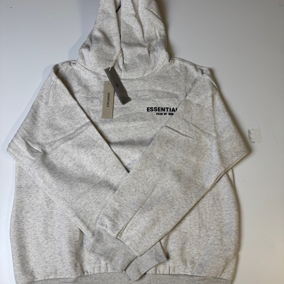 Fear of God Essentials Hoodie Light Gray Pullover Mens Womens Unisex - Picture 1 of 6